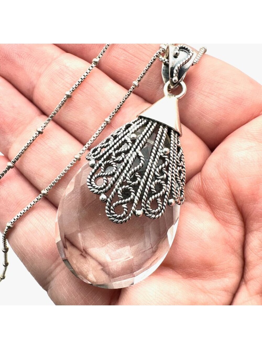 QVC Designer DP Doug Paulus Womens Necklace Sterling Silver White Topaz